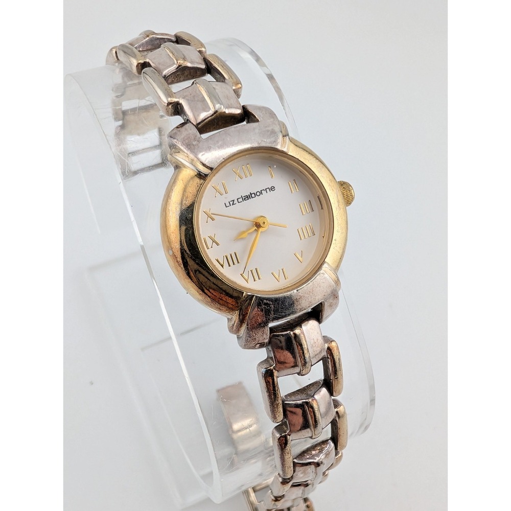 Liz Claiborne Women's Watch 23mm Two Tone Case 6" Band- New Battery